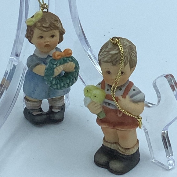 Vintage Goebel “Wreath of Joy” and “Christmas Bouquet” Christmas Ornaments - Picture 1 of 12